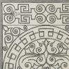 3'x5' Ivory Grey Hand Hooked UV Treated Greek Key Medallion Indoor Outdoor Area Rug - Image 4