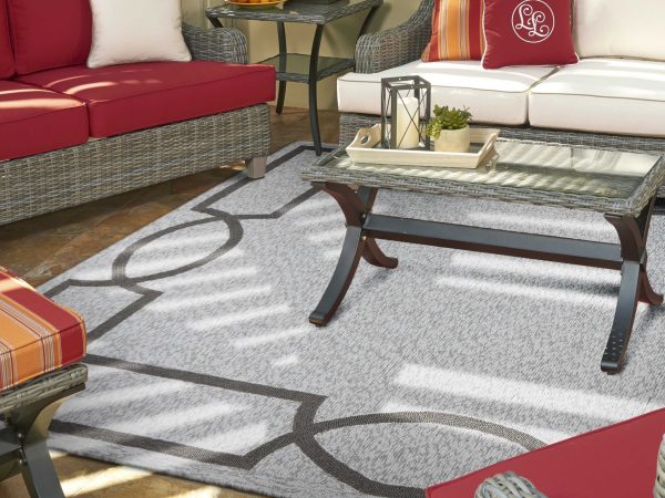 3'x5' Ivory Hand Hooked UV Treated Bordered Indoor Outdoor Area Rug - Image 2