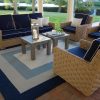 3'x5' Slate Blue Grey Hand Hooked UV Treated Bordered Indoor Outdoor Area Rug - Image 2