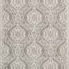 5'x8' Silver Machine Woven UV Treated Floral Ogee Indoor Outdoor Area Rug