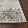 5'x8' Silver Machine Woven UV Treated Floral Ogee Indoor Outdoor Area Rug - Image 4