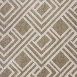 5'x8' Beige Machine Woven UV Treated Geometric Indoor Outdoor Area Rug
