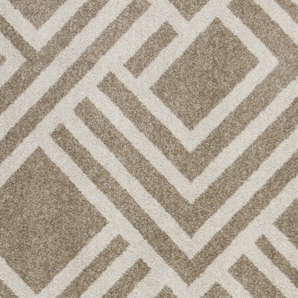 5'x8' Beige Machine Woven UV Treated Geometric Indoor Outdoor Area Rug - Image 2