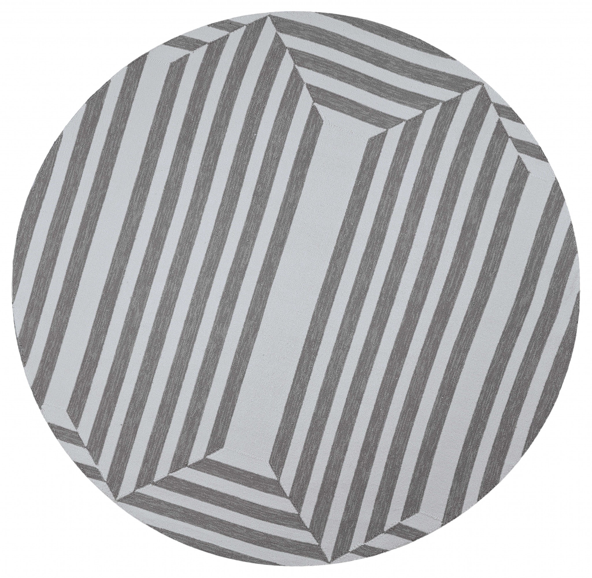 7' Round UV treated Polypropylene Oatmeal Area Rug - Image 4