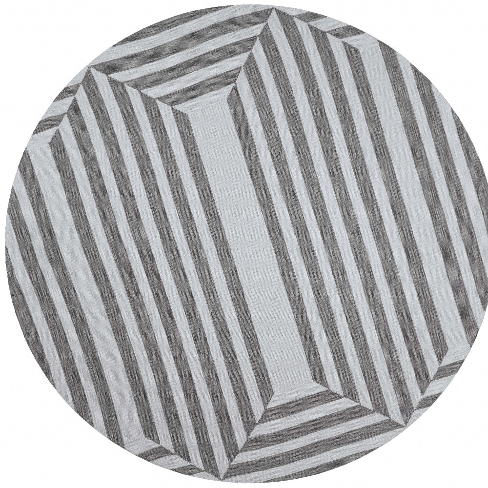 7' Round UV treated Polypropylene Oatmeal Area Rug - Image 5