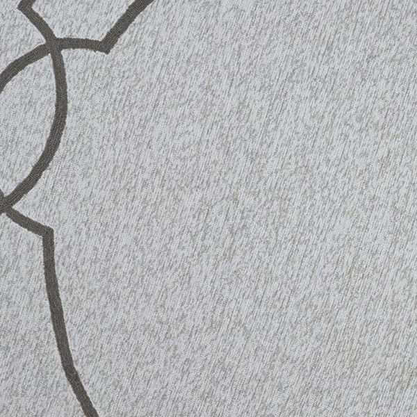 7' Oatmeal Ivory Hand Hooked UV Treated Bordered Round Indoor Outdoor Area Rug - Image 2