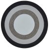 7' Charcoal Grey Hand Hooked UV Treated Bordered Round Indoor Outdoor Area Rug