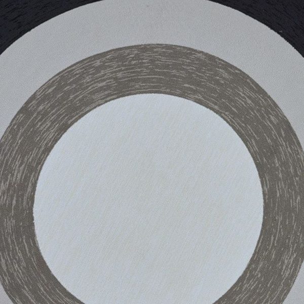 7' Charcoal Grey Hand Hooked UV Treated Bordered Round Indoor Outdoor Area Rug - Image 3