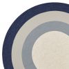 7' Slate Navy Blue Hand Hooked UV Treated Bordered Round Indoor Outdoor Area Rug - Image 2