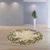 8' Sand Beige Hand Hooked UV Treated Bordered Coastal Sea Grass Round Indoor Outdoor Area Rug - Image 4