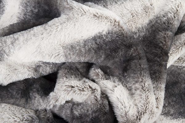 50" x 60" Irving Charcoal White Fur   Throw - Image 3