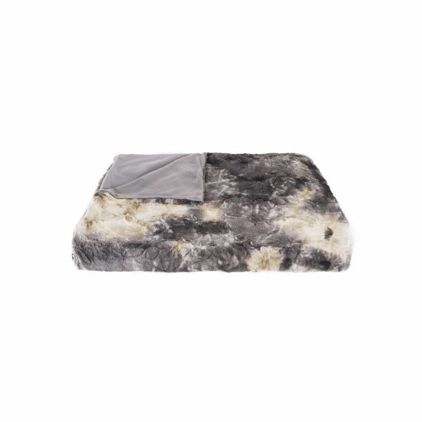 50" x 60" Naples Grey Off White Fur   Throw - Image 2