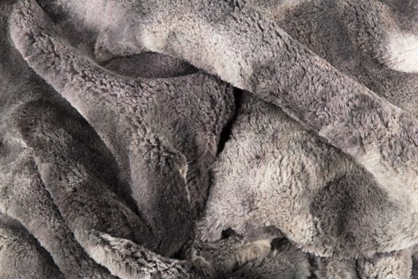 50" x 60" Naples Grey Off White Fur   Throw - Image 3