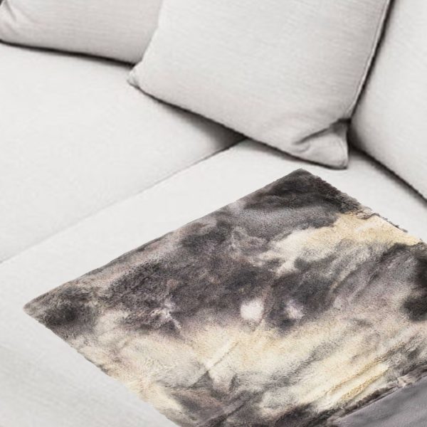 50" x 60" Naples Grey Off White Fur   Throw - Image 4