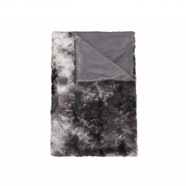 50" x 60" Naples Charcoal Grey Fur   Throw - Image 2