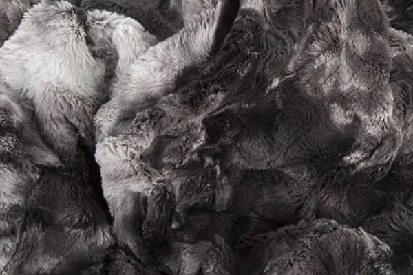 50" x 60" Naples Charcoal Grey Fur   Throw - Image 3