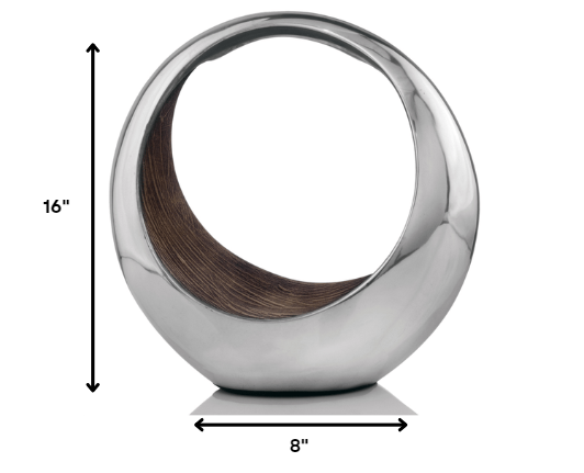 Buffed and Brown Bronze Two Tone Ring Threads Large Bowl - Image 3