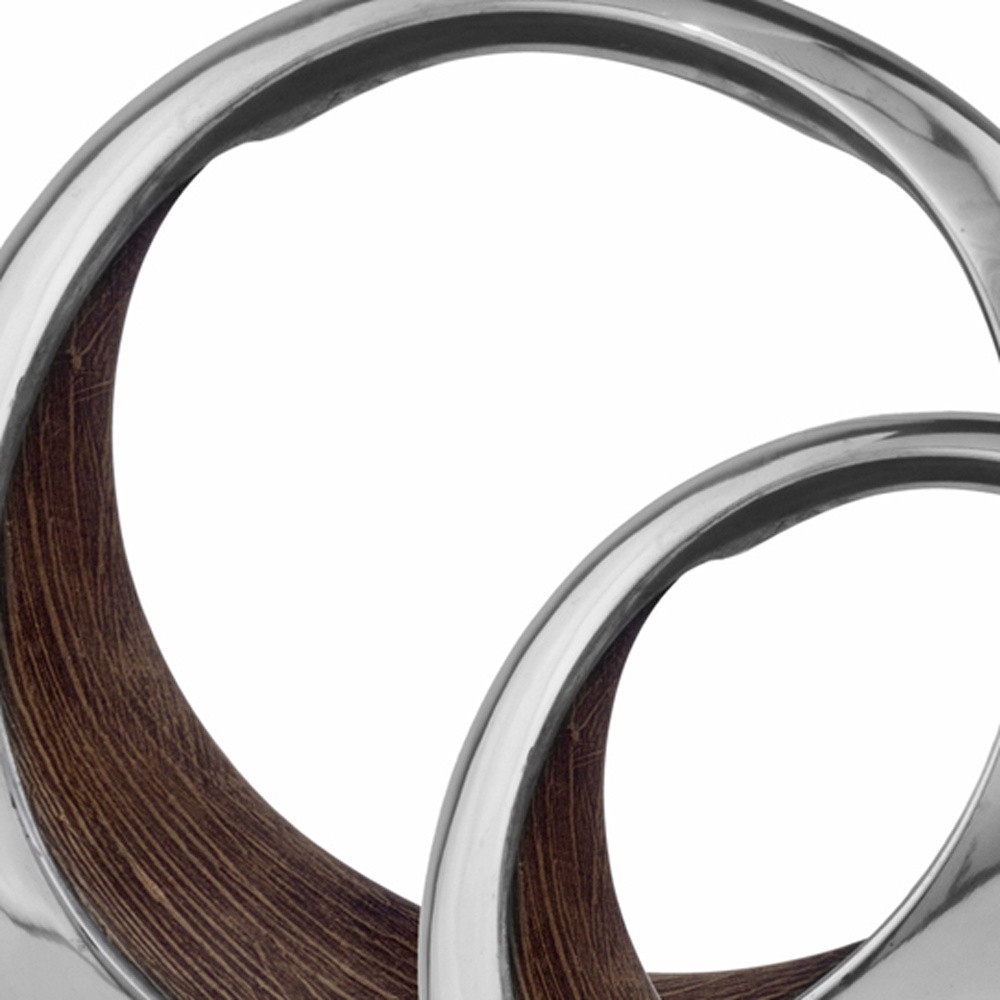 Buffed and Brown Bronze Two Tone Ring Threads Large Bowl - Image 5
