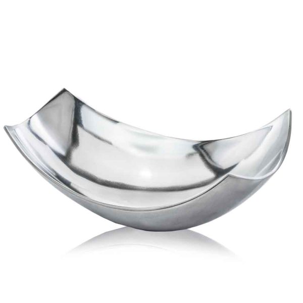 9.75" x 17" x 5.5" Buffed, Silver, Large Scoop Bowl - Image 2
