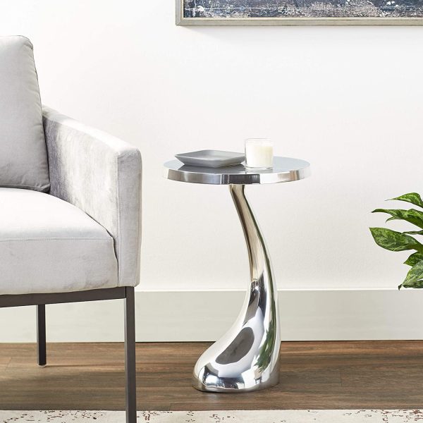 Buffed Aluminum Curve Side End Table - Image 2
