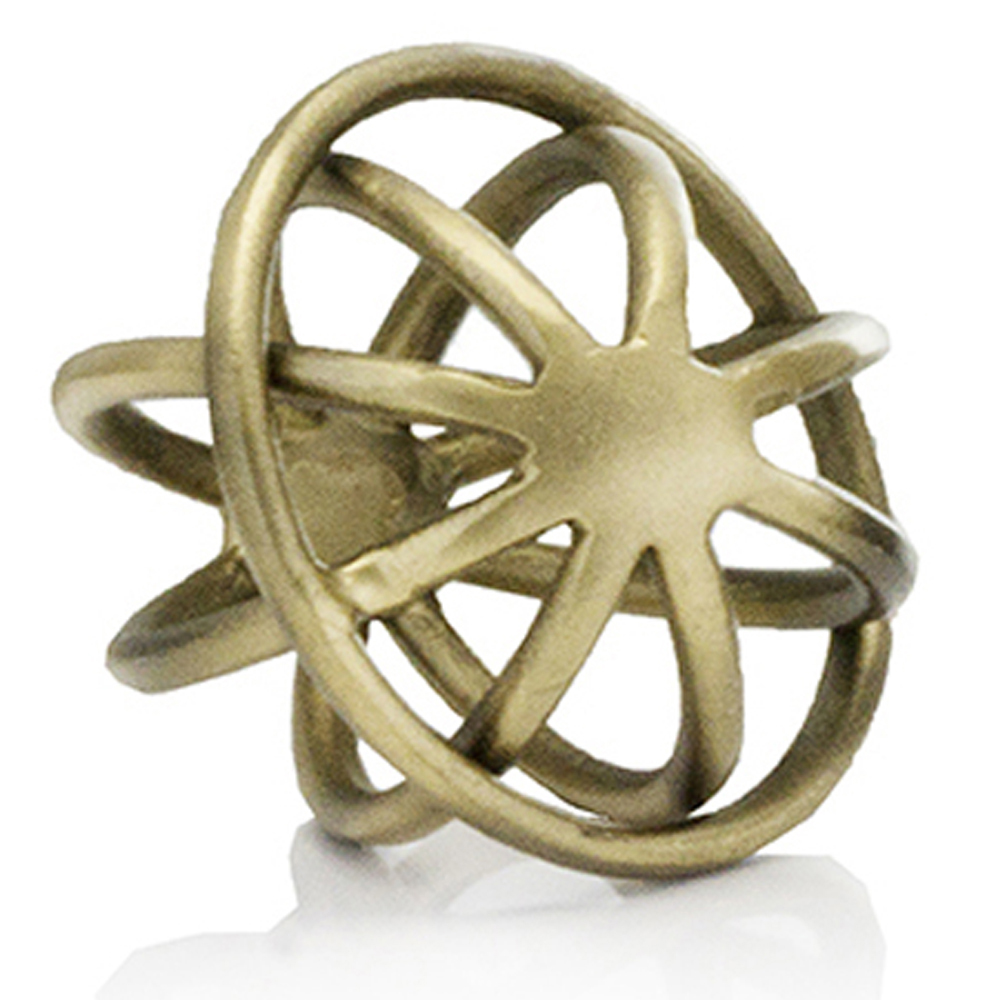 6" x 6" x 5" Bronze Gold Small Sphere - Image 2