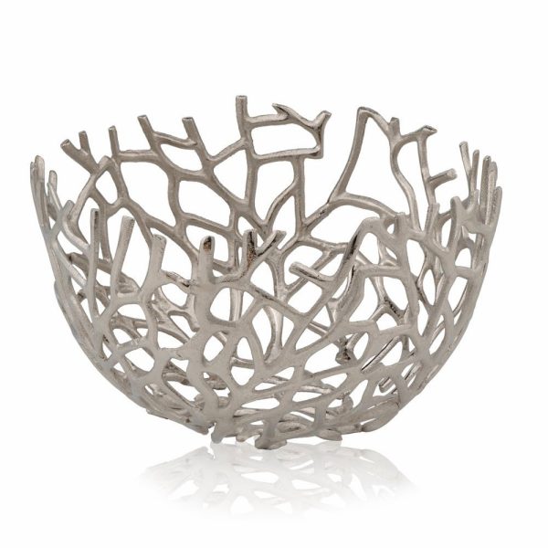 Round Silver Twigs Centerpiece Bowl - Image 3