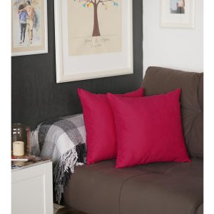 Set of 2 Pink Brushed Twill Decorative Throw Pillow Covers