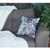 Blue Jacquard Iris Weave Decorative Throw Pillow Cover - Image 2