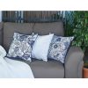 Blue Jacquard Iris Weave Decorative Throw Pillow Cover - Image 3