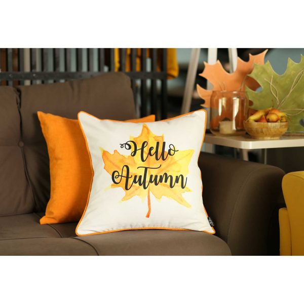 18"x 18" Thanksgiving Leaf Quote Decorative Throw Pillow Cover - Image 2
