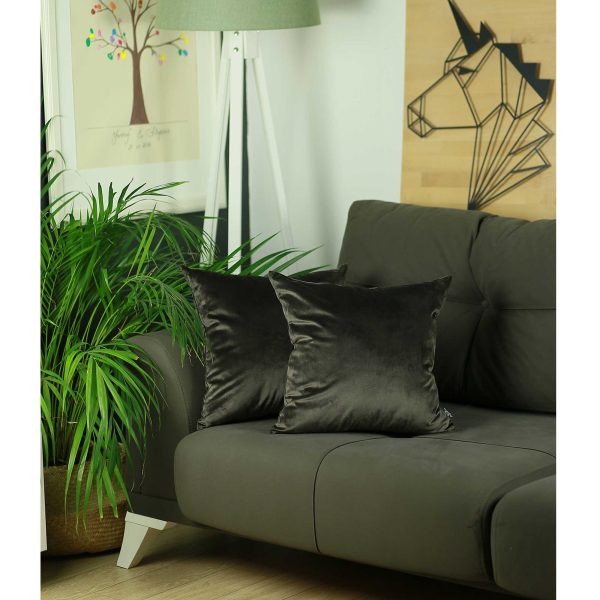 Set of 2 Chocolate Brown Velvet Decorative Throw Pillow Covers - Image 2