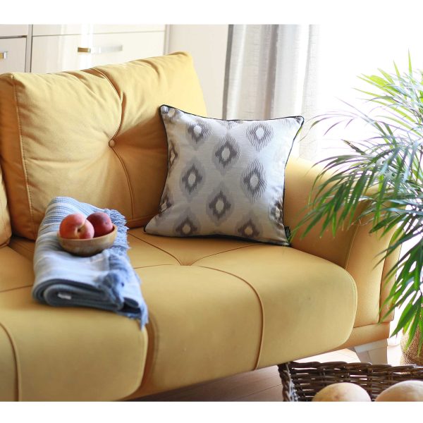 17"x 17" Grey Jacquard Chic Decorative Throw Pillow Cover - Image 3