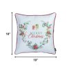 Merry Christmas Wreath Square Decorative Throw Pillow Cover - Image 4