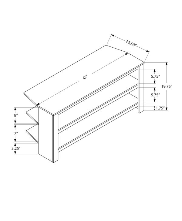 15.5" x 42" x 19.75" Cherry Particle Board Laminate  TV Stand - Image 3