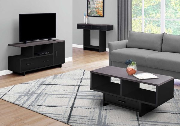 15.5" x 47.25" x 23.75" BlackGrey Top With Storage  Tv Stand - Image 2