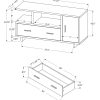 15.5" x 47.25" x 23.75" BlackGrey Top With Storage  Tv Stand - Image 3