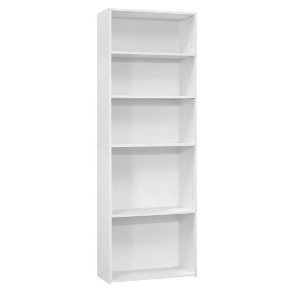 11.75" x 24.75" x 71.25" White 5 Shelves  Bookcase