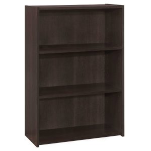11.75" x 24.75" x 35.5" Cappuccino 3 Shelves Bookcase