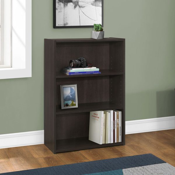 11.75" x 24.75" x 35.5" Cappuccino 3 Shelves  Bookcase - Image 5