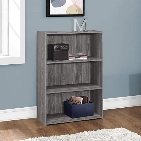 11.75" x 24.75" x 35.5" Grey 3 Shelves  Bookcase - Image 5