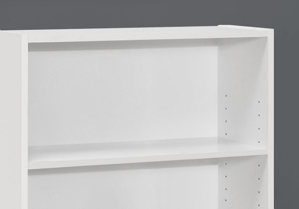 Three Shelf White Bookcase - Image 2