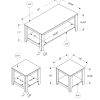 60.5" x 82" x 57" Cherry  Table 3pcs Set - Image 3