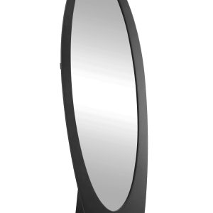 18.5" x 18.75" x 59" Black Oval Frame  Mirror