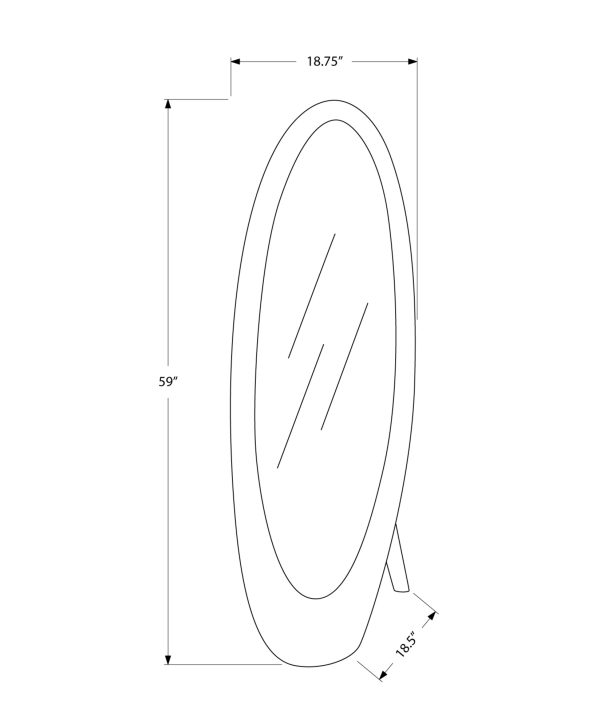 18.5" x 18.75" x 59" Black Oval Frame  Mirror - Image 3