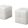 Set of 2 Kids White Leather Look  Ottomans