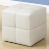 Set of 2 Kids White Leather Look  Ottomans - Image 2