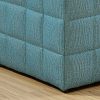 16.75" x 16.75" x 17" Light Blue Linen Look Fabric Ottoman - Image 2