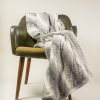 50" x 60" Grey and White Modern Contemporary Heated  Throw Blankets - Image 3