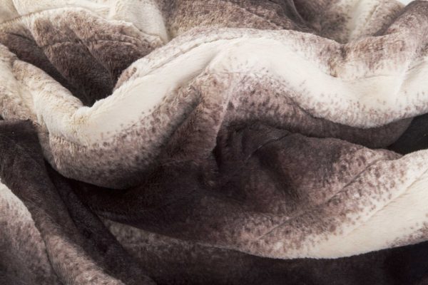 50" x 60" Brown and White Modern Contemporary Heated  Throw Blankets - Image 2