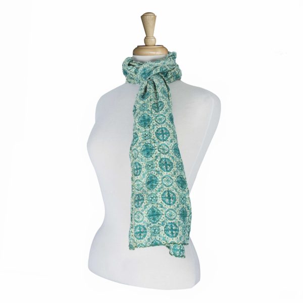 18" x 72" Multi-colored Eclectic Bohemian Traditional - Scarf - Image 2